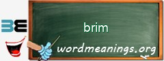 WordMeaning blackboard for brim